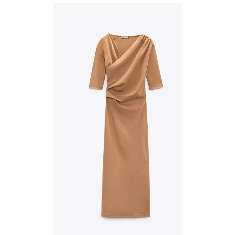 NWT Zara ZARA SIDE DRAPED DRESS Size s